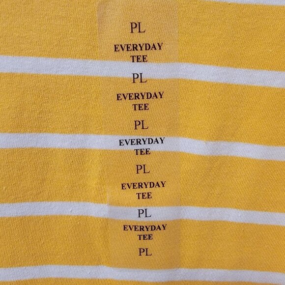 ❤️ Coral Bay Yellow Stripe Short Sleeve Petite Large Tee Tunic Top NWT❤️ - Picture 4 of 9